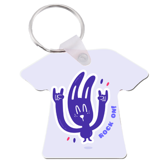 Custom Rocking Rabbit Shirt Keychain