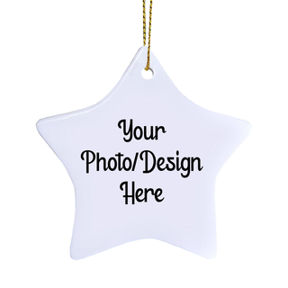 Personalized Christmas Star Shaped Ornament - Double Sided