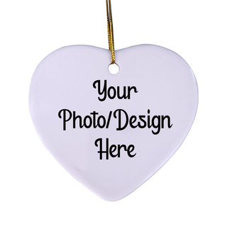 Personalized  Christmas Heart Shaped Ornament - Double Sided