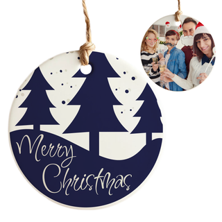 Merry Christmas Custom Ceramic Round Ornament