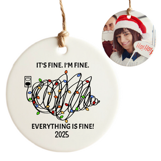 Everything is Fine Custom Ceramic Round Ornament Things Engraved