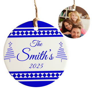Family Name Custom Ceramic Round Ornament Things Engraved