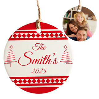 Family Name Custom Ceramic Round Ornament Things Engraved