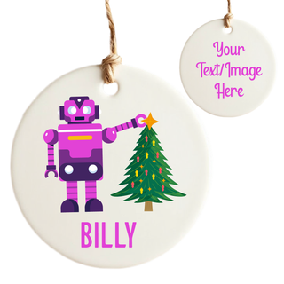 Toy Robot Ceramic Round Ornament