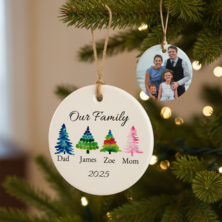 Family Tree Round Ceramic Ornament