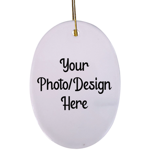 Personalized Oval Christmas Ornament - Double Sided