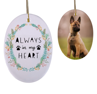 Pet Memorial Oval Shaped Ceramic Ornament