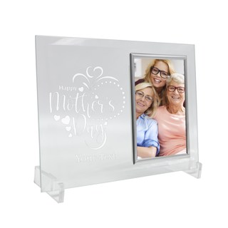 Happy Mother’s Day Custom Engraved Standing Glass Picture Frame