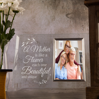 Mom is Like a Flower Glass Photo Frame