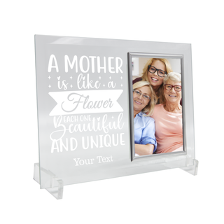 Mom is Like a Flower Glass Photo Frame