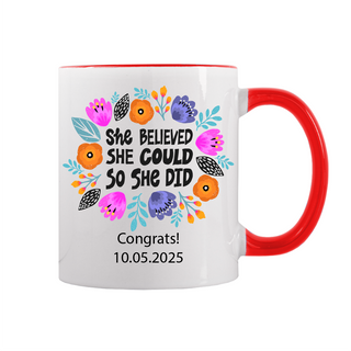 She Believed She Could, So She Did Custom Ceramic Mug 11 oz Things Engraved