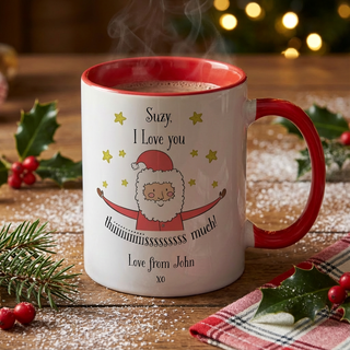I Love You This Much Christmas Mug 11 oz | Red Handle & Inlay
