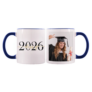 Class of 2026 Double Sided Ceramic Mug Cobalt Inlay  11 oz Things Engraved
