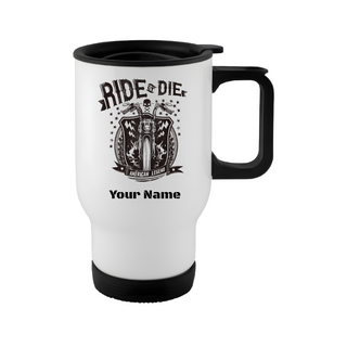 Tasse de voyage blanche Ride or Die