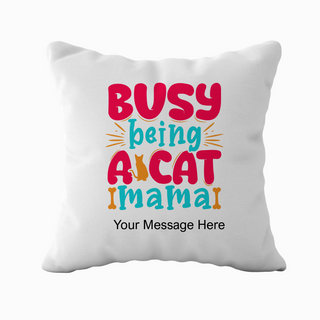 Custom Cat Mama Cushion 18" x 18"