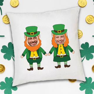 Your Photo Smiling Leprechaun Pillow