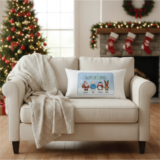 Custom Family Christmas Pillow Cover