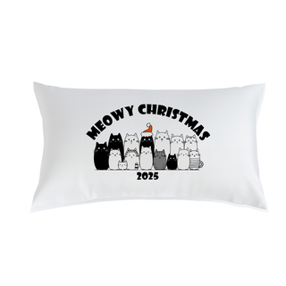 Meowy Christmas Pillow Cover Things Engraved