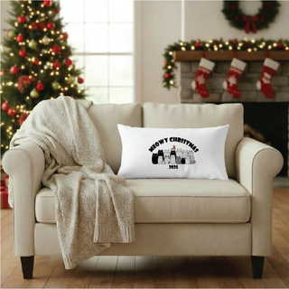 Meowy Christmas Pillow Cover Things Engraved