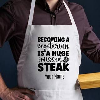 A Huge Missed Steak Adult Size Apron