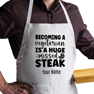 A Huge Missed Steak Adult Size Apron