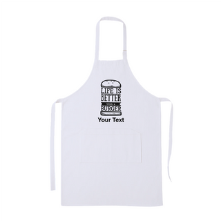 Life is Better with a Burger Adult Apron WHT