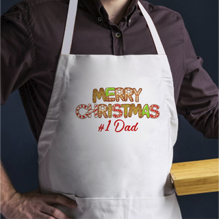 Merry Christmas Adult Apron WHT Things Engraved