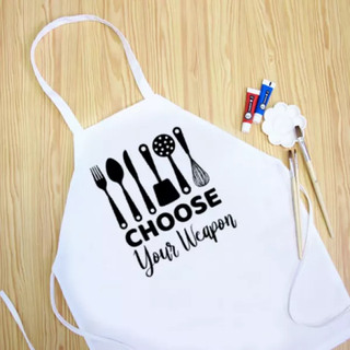 Choose Your Weapon Youth Apron WHITE