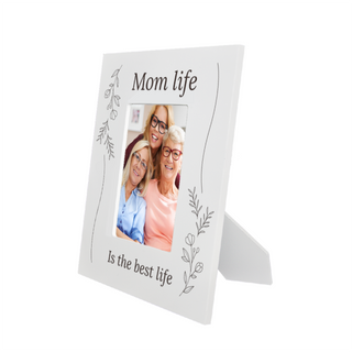 Mom life is the Best Life Engraved Wooden Photo Frame