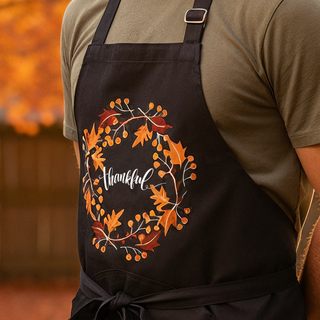 Thankful Adult Apron BLK - Things Engraved