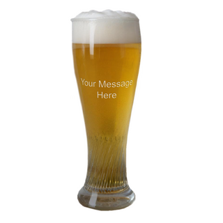 Pilsner Glass Ripple Design Custom Engraved