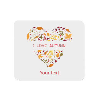 I Love Autumn Square Mouse Pad