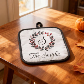 Personalized Fall Themed Pot Holder – Custom Printed Monogram Things Engraved