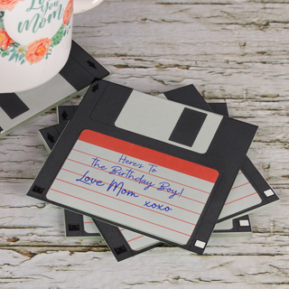 Retro Floppy Disk Custom Glass Coaster