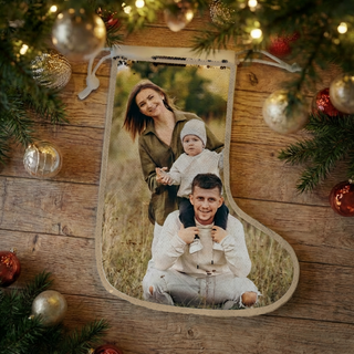 Silver Sequin Christmas Stocking White Velvet Things Engraved