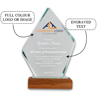 Logo Printed Argyle Elite Glass Award Things Engraved