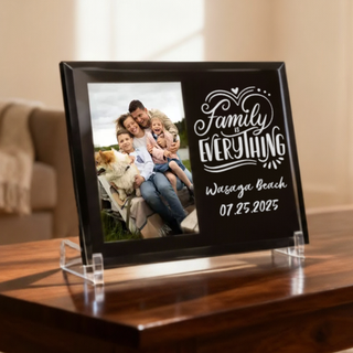 Customizable Black Glass Picture Frame Things Engraved