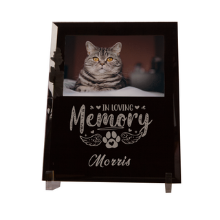 Pet In Loving Memory Custom Engraved Black Glass Frame