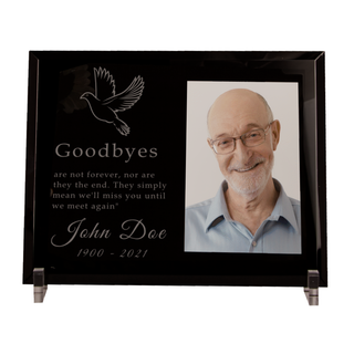 Goodbyes Are Not Forever Custom Engraved Black Glass Frame