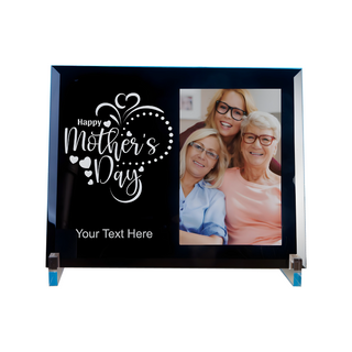 Happy Mother's Day Custom Engraved Black Glass Frame