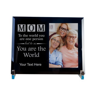 Mom, to the world you are one person Custom Engraved Black Glass Frame