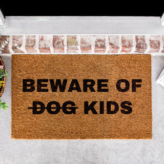 Beware of Kids Custom Door Mat