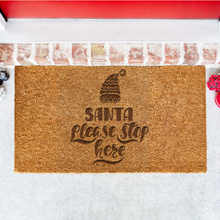 Santa Stop Here Door Mat