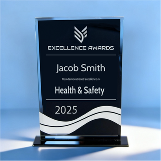 Custom Engraved Terra Nova Black & Mirror Glass Award – Personalized Corporate Recognition Trophy