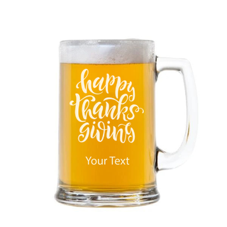 Thanksgiving Engraved Handled Beer Stein 15 oz