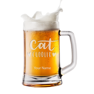 Cat Lover's Engraved Handled Beer Stein 15 oz