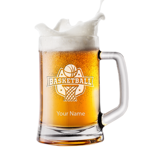 Custom Engraved Basketball Beer Mug 15 oz