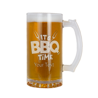 It's BBQ Time Heavy Beer Mug 16 oz