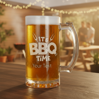 It's BBQ Time Heavy Beer Mug 16 oz Things Engraved