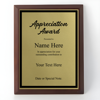 Design Your Own Custom Matte Brown with Wood Grain Plaque 7" x 9" Things Engraved